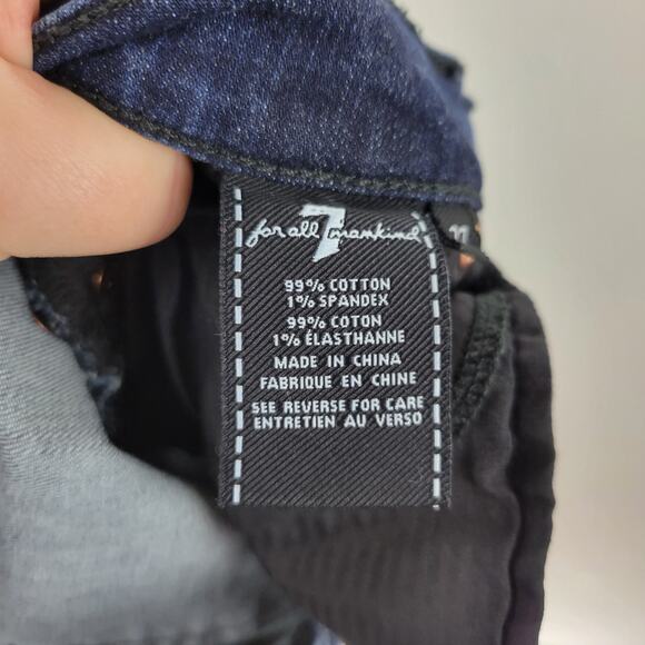 7 For All Mankind b(air) The Ankle Skinny Jeans Side Step Raw Hem Bach Size 27 - Picture 10 of 15